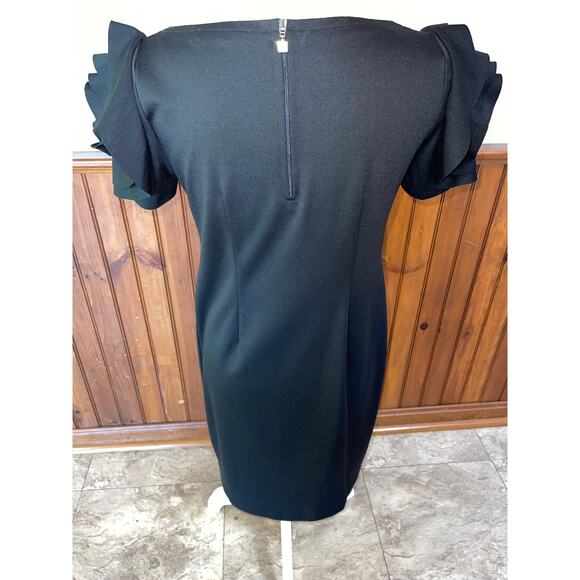 Womens Pietro Brunelli‎ Milano Black Ruffle Short Sleeve Maternity Dress Size XS - Picture 6 of 11